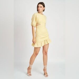 En Saison Camryn Mini Dress Lemon Size Small NWT